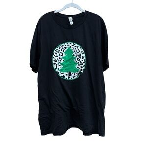 Bella Canvas Black Christmas T-Shirt EUC Plus 2XL